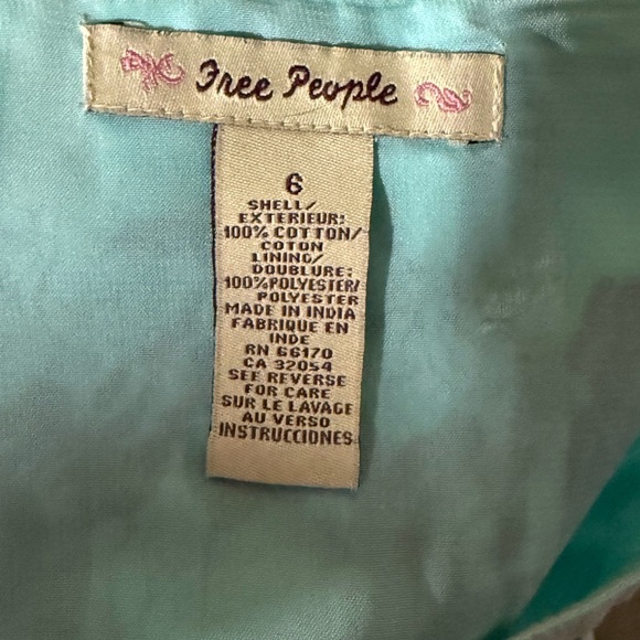 Free People A-Line Skirt - Mint and Brown Floral - Picture 3 of 5